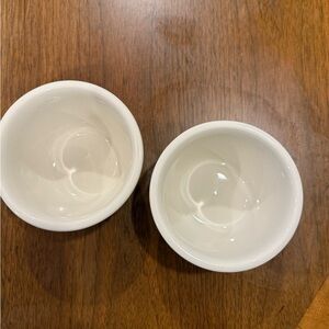 Vintage White Ceramic Ramekins - Set of 2